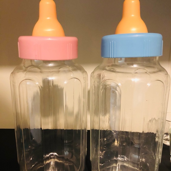 Personalized Plastic Baby Bottle Banks - Picture 1 of 1